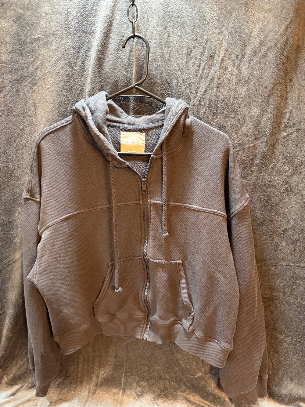 American Eagle Womens black Zip Hoodie